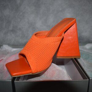 NEW BELLA Open Toe Triangle Heel  Size 5/ EUR 35 in Pink, Green, & Orange